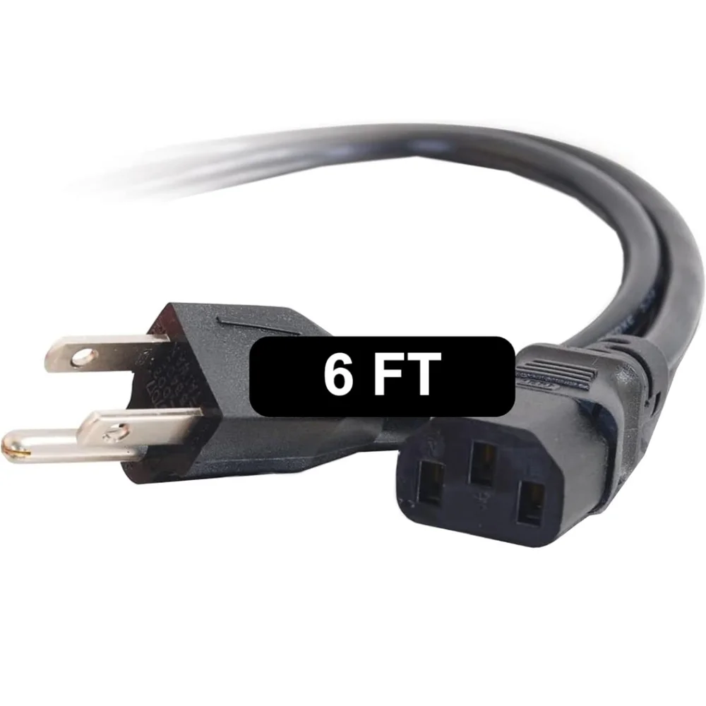 C2G 6FT Premium Replacement AC Power Cord - Durable Power Cable for TV, Computer